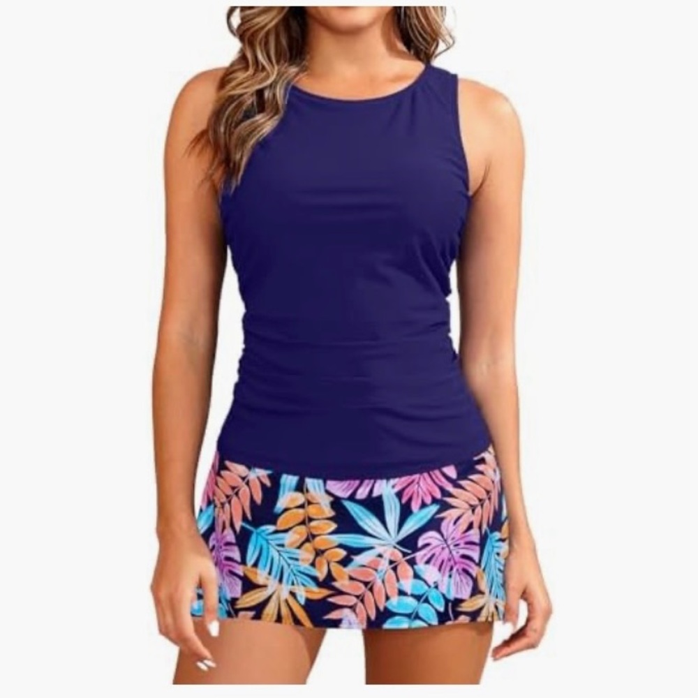 Daci Tankini Swimsuits Two Piece Tummy Control Bathing Suits High Neck S 🛒